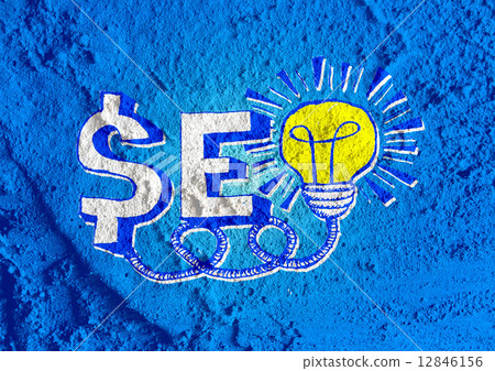 Seo Idea SEO Search Engine Optimization on Cement wall texture 12846156