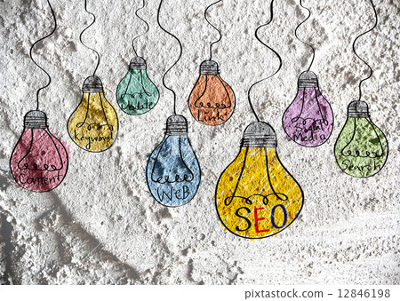 Seo Idea SEO Search Engine Optimization on Cement wall texture b Seo Idea SEO Search Engine Optimization on Cement wall texture b 12846198