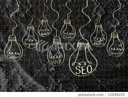 Seo Idea SEO Search Engine Optimization on Cement wall texture b 12846205