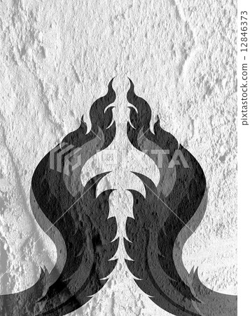 Line Thai art  on wall texture background design 12846373
