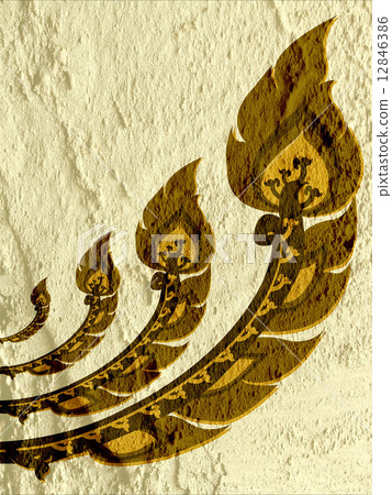 Line Thai art on wall texture background design Line Thai art on wall texture background design 12846386