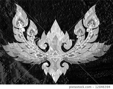 Line Thai art on wall texture background design Line Thai art on wall texture background design 12846394