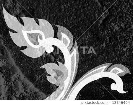 Line Thai art  on wall texture background design 12846404