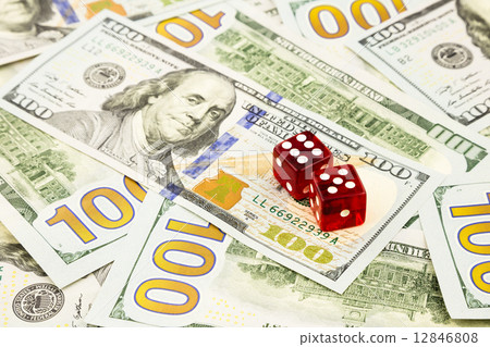 money cash banknotes and dices money cash banknotes and dices 12846808