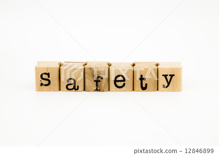 safety wording isolate on white background 12846899