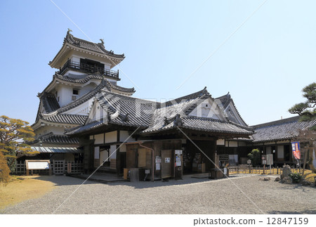 “Kochi Castle”Honmaru Goten和城堡塔樓 12847159