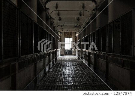 Dark industrial interior Dark industrial interior 12847874