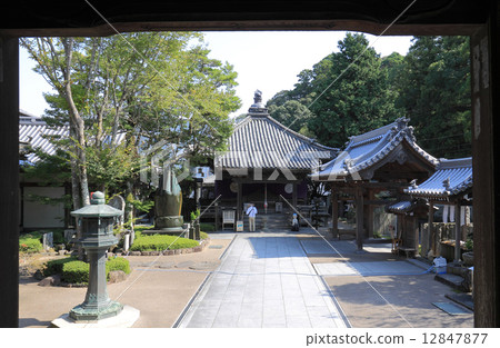 四國佛13號佛教徒“大日寺”從大雄寶殿觀看大大久 12847877