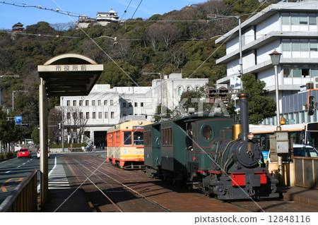 Botchan train and streetcar Botchan train and streetcar 12848116