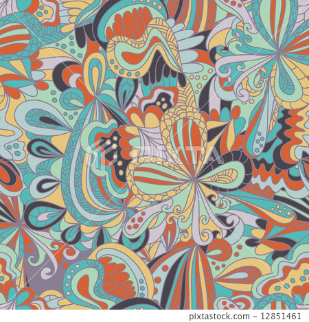 Abstract seamless hand-drawn pattern. 12851461