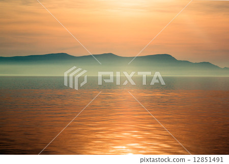 Beautiful landscape with sea and clouds 12851491