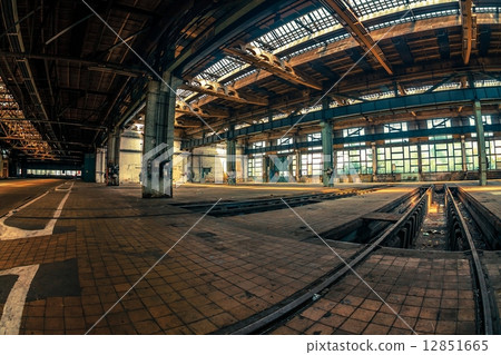 Dark industrial interior 12851665