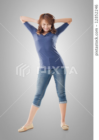 Excited Asian young girl Excited Asian young girl 12852246
