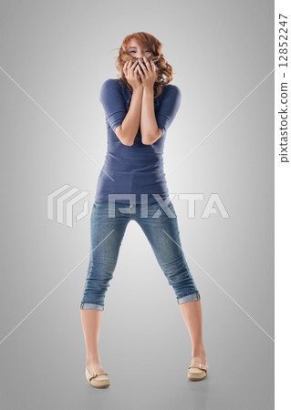 Excited Asian young girl Excited Asian young girl 12852247
