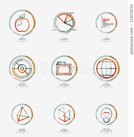 Minimal thin line design web icon set, stamps - Stock Illustration ...
