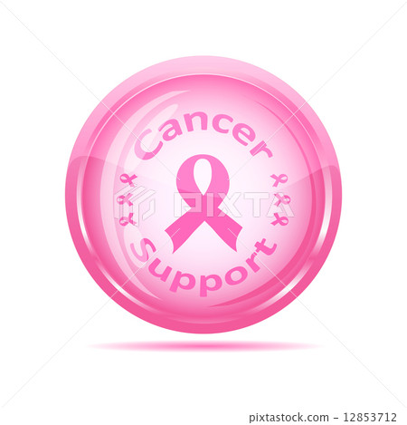 vector illustration of a  cancer support icon with pink ribbon 12853712