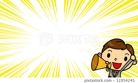 SD business man megaphone comic style SD business man megaphone comic style 12854245