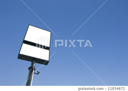Blue sky white sign 12854672