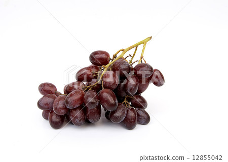 Bunch of red grapes , Isolated on white background. 12855042
