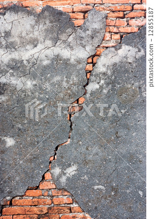 Moldy brick wall background  12855187