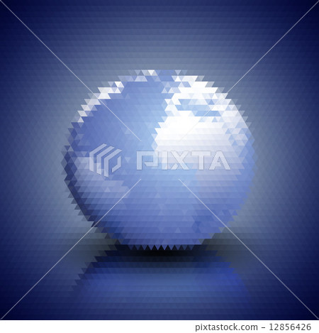 World globe blue geometric background, abstract triangle pattern vector 12856426