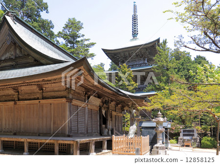 Shikoku Buddhist No. 20 Buddhist temple "Crane Temple" Main hall and triple tower 12858125