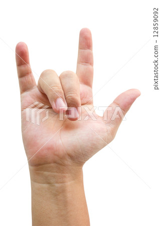 Love hand sign isolated on white. 12859092