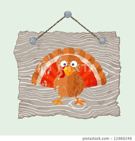 Wooden Sign with Turkey Wooden Sign with Turkey 12860248