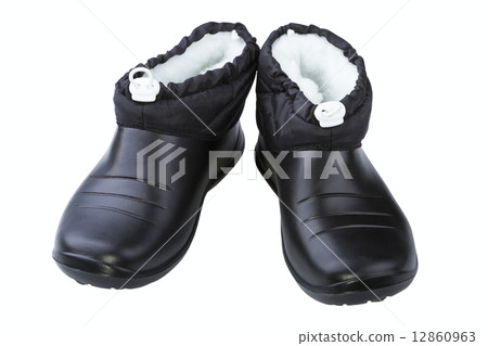 Black rubber female shoes 12860963