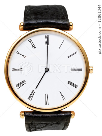 seven o'clock on dial of wristwatch 12861344