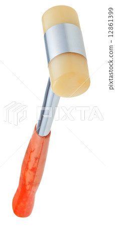 Soft-faced rubber Hammer isolated on white 12861399