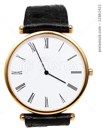 five minutes to four o'clock on dial of wristwatch five minutes to four o'clock on dial of wristwatch 12861421