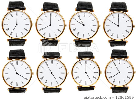 set of wristwatch dials with different time set of wristwatch dials with different time 12861599