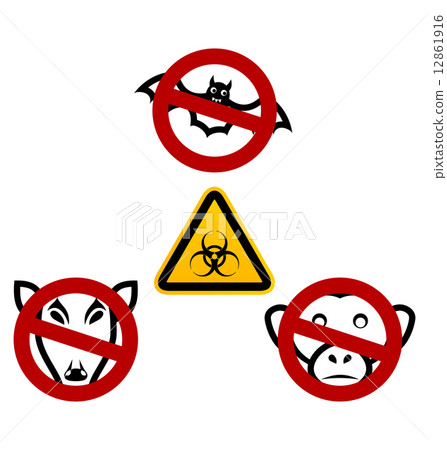 Stop signs in order to avoid disease Ebola virus 12861916