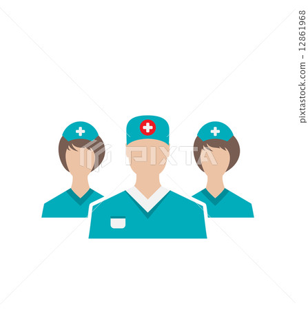 Icons set of medical employees in modern flat design style, isol Icons set of medical employees in modern flat design style, isol 12861968