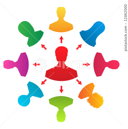 Concept of leadership, colorful people icons Concept of leadership, colorful people icons 12862000