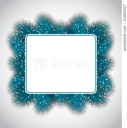 New Year elegant card with fir branches, copy... - Stock Illustration ...