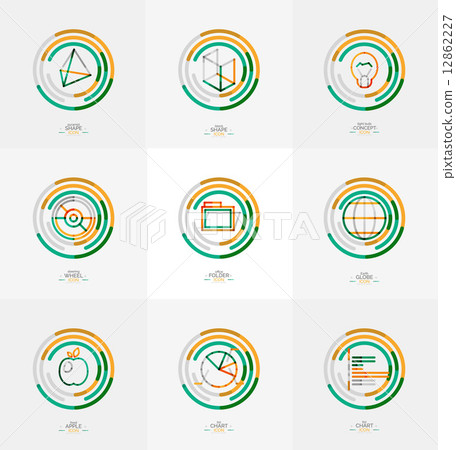Minimal thin line design web icon set - Stock Illustration [12862227 ...