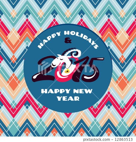 New year greeting card with goat New year greeting card with goat 12863513