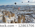 Superb view of snow and Cappadocia 12863706