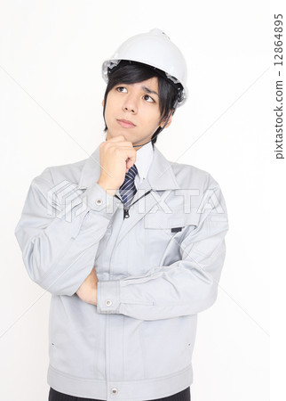 Men wearing troubled work clothes Men wearing troubled work clothes 12864895