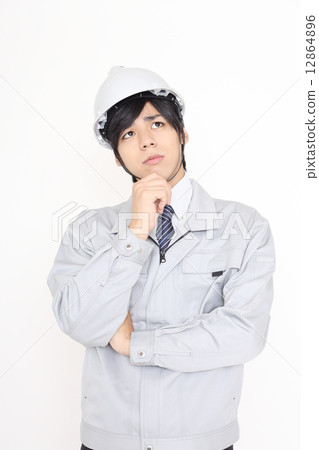 Men wearing troubled work clothes 12864896