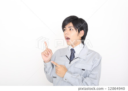 Employees of work clothes to guide Employees of work clothes to guide 12864940