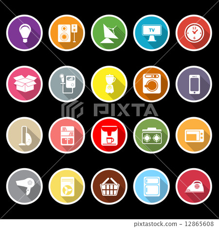 Home related icons with long shadow 12865608