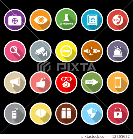 Security icons with long shadow Security icons with long shadow 12865622