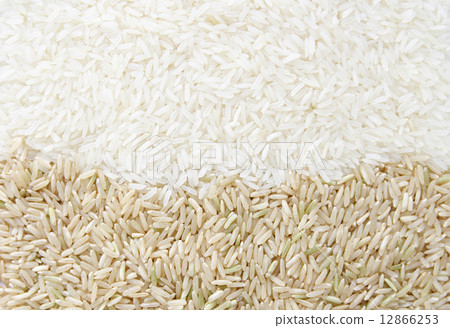 white rice and brown rice background texture 12866253