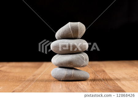 Stones on wood Stones on wood 12868426