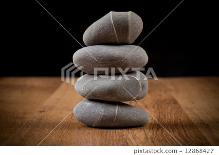 Stones on wood 12868427