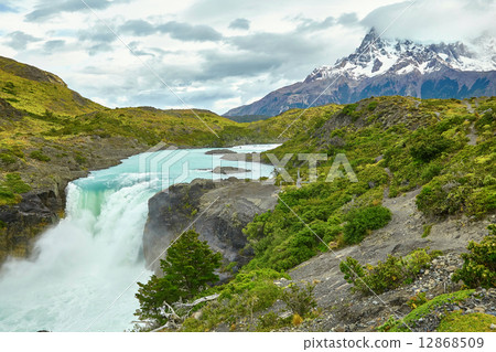 Salto Grande waterfall in Torres del Paine Salto Grande waterfall in Torres del Paine 12868509