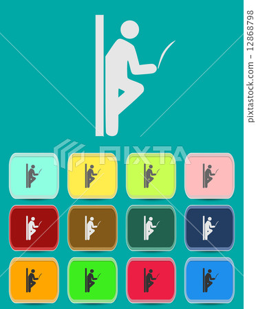 Pictogram of a man reading the newspaper 12868798